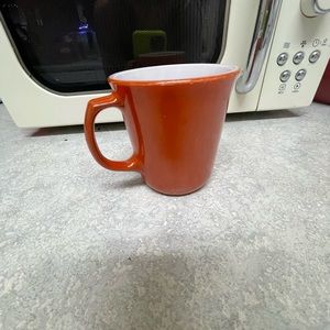 Vintage Pyrex Burnt Orange Milk Glass Mug